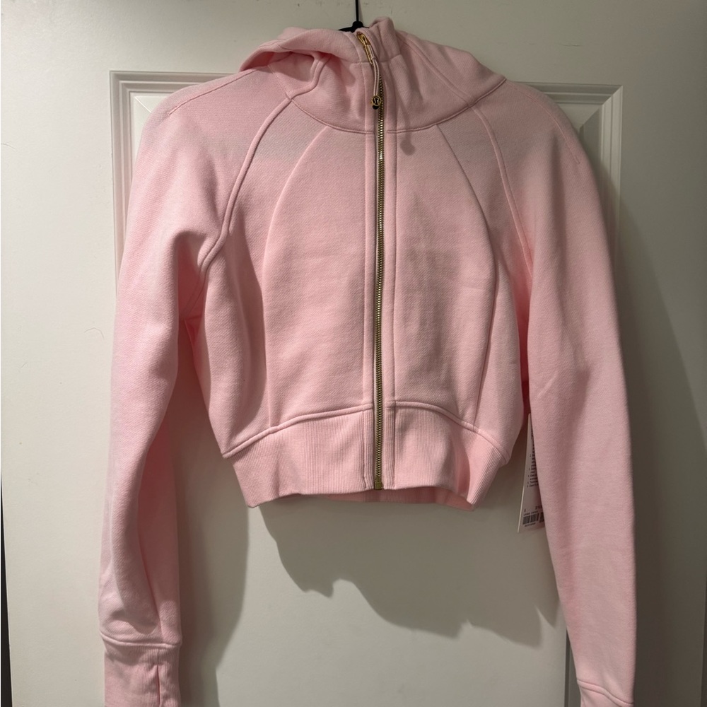 LuluLemon Pink Cropped Zip-Up Hoodie